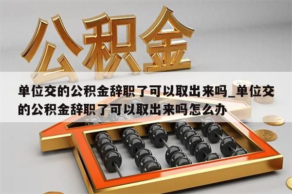 辞职了公积金取_辞职了公积金取好还是不取好